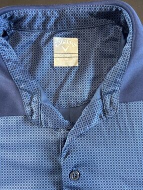 Callaway Blue Checker-Texture Golf Polo